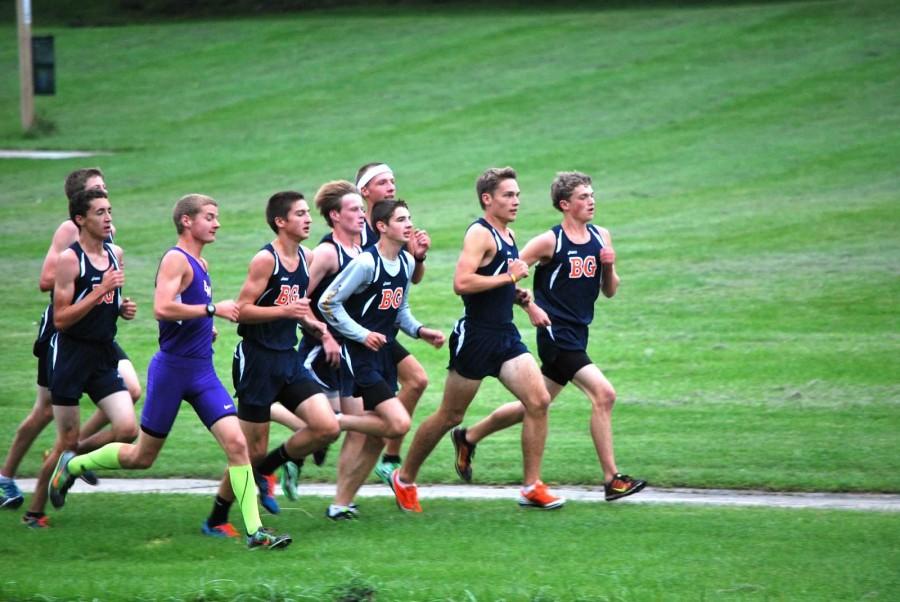 A herd of BG Bison lead the way in a recent meet.