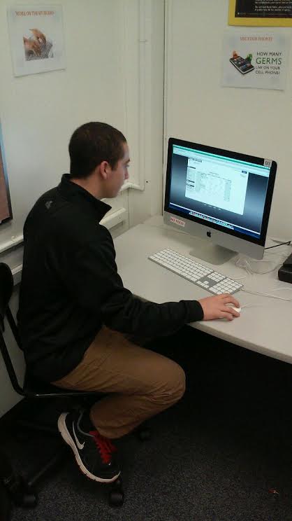 Senior Zack Mellow uses Infinite Campus to check his grades as well as his attendance report. 
