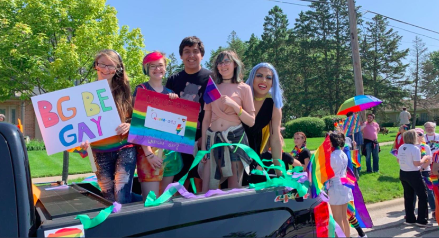 Students attend first-ever Buffalo Grove pride parade in June of 2019.