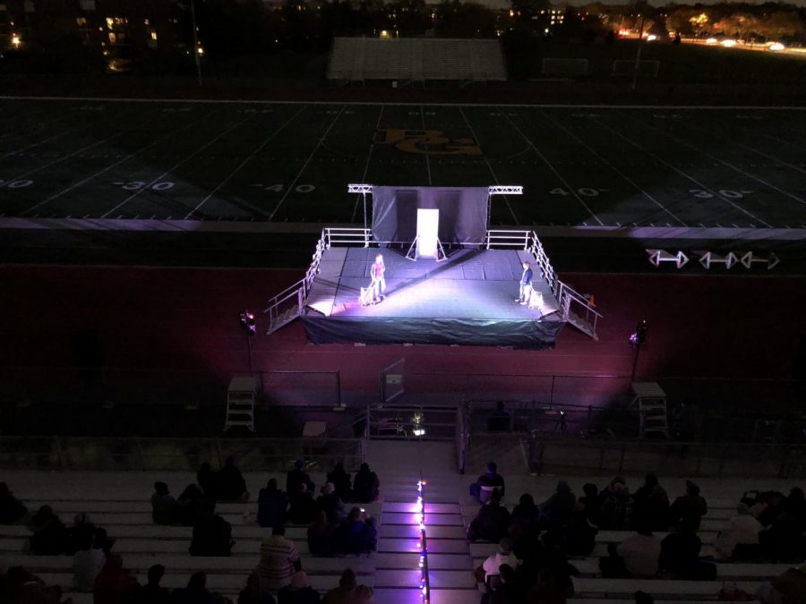 The BG theater program is no stranger to unique circumstances. The recent fall play took place outdoors on the football field.