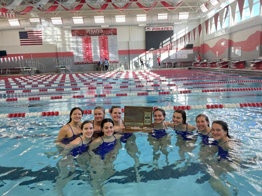Champions: Girls Swim make history by winning the MSL Conference for the first time in BG’s history.